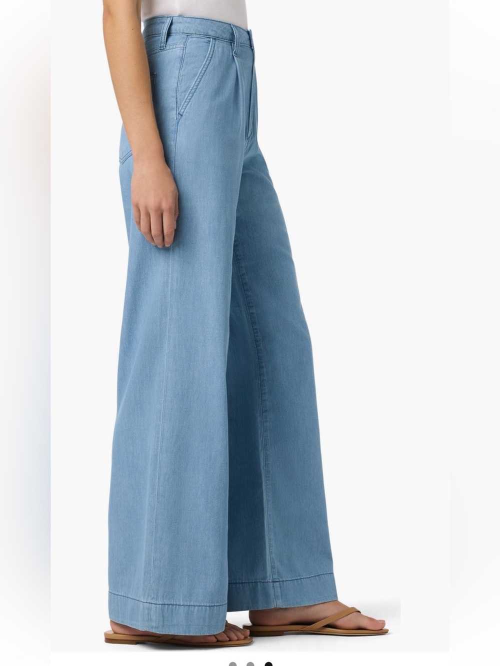 Joe's Jeans Light Blue Wide-Leg High Rise Trousers - Picture 3 of 6